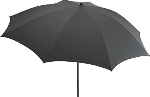 FARE Sonnenschirm Klassik Gr. XS - 160cm Durchmesser grau - UV-Schutz 50+ für Balkon Garten Terrasse Sommer - Titan-Finish inkl. Drehfeststeller Sicherheitsschieber Knickvorrichtung Tragetasche