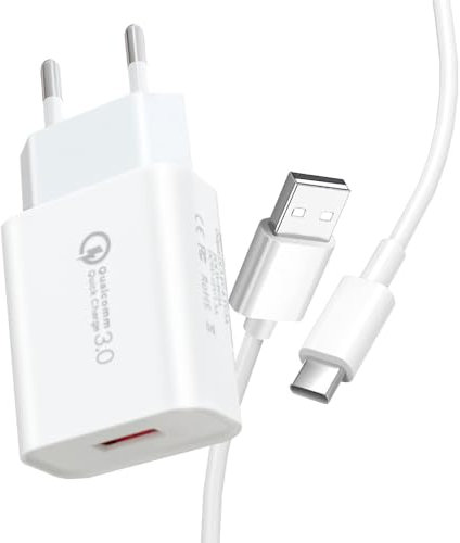 18W Cable Cargador 3.0 USB Tipo C, Cargador de Carga Rápida para Xiaomi Redmi Note 12, 11, 10, A2, 8, 10 Pro,F3, 11i, 10S, 11T, 9T, 8T, Mi12, Mi11, Mi10,MiA2, Pro5G, Poco X3 Note 8 Cargadors Carga