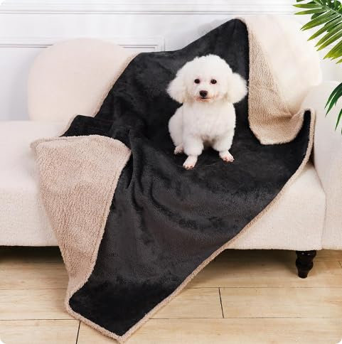Couverture imperméable pour chien - 70 x 100 cm - Lavable - En polaire antidérapante et chaude - En peluche douce - Protège le canapé, les grands, les chiens de taille moyenne