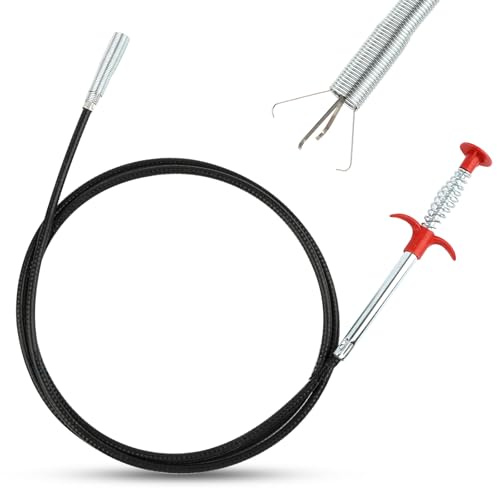Claw Gripper, Flexible 4-Finger Pipe Cleaning Spiral, Bendable Drain Cleaner Spiral, Telescopic Gripper for Kitchen, Bathroom, Toilet, Sewer (2 m)