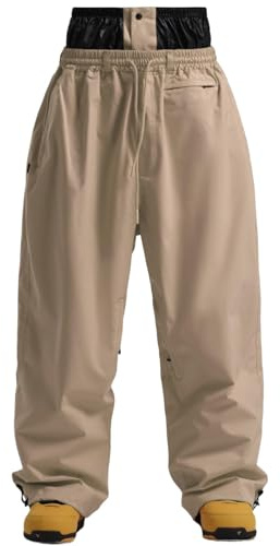 GSOU SNOW Uomo Donna Pantaloni da Sci Baggy Pantaloni da Snowboard Larghi Pantaloni da Neve Oversize - Multitasche Impermeabile Antivento Traspirante Calda