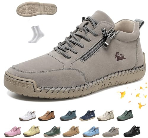 LOVEWLVNCL Bottines for Femmes Faites à Main Vogldeck - Chaussures d'extérieur orthopédiques imperméables Confortables Barefoot Baskets légères antidérapantes à Enfiler for randonnée et Marche