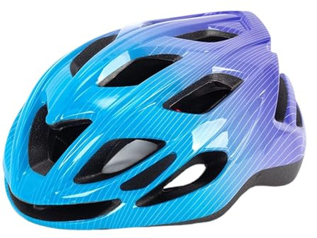 JISADER Kinder-Fahrradhelm, verstellbar 52–58 cm, Fahrradhelm für Jungen & Mädchen von 4–15 Jahren, belüfteter Multisport-Sicherheitshelm für Radfahren, Skaten, Rollerfahren, Reiten, Blau Lila
