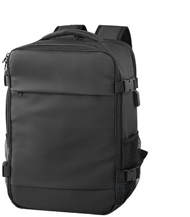 PAIF Zaino Ryanair 40x30x20 Premium Waterproof, Bagaglio a Mano Sottosedile con Porta PC, Zaino da Viaggio Uomo Donna, Apertura 180°, USB, Tasca Antifurto, Fascia Trolley, Nero (1, Nero)
