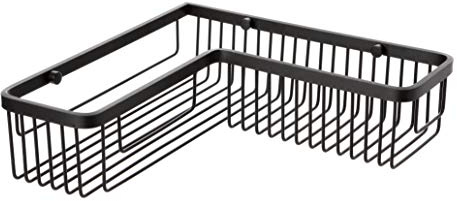 TATAY Estanteria Ducha Esquina Rectangular Aluminio | Incluye Tornillos | Compatible Sistema Sin Taladro (Quick Fix) | Resistencia Humedad | Fácil Drenaje | 30 x 8,5 x 30 cm - Modelo Aluminium - Negro