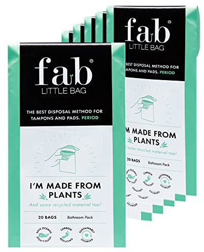 Fab Little Bag Hygienebeutel für Tampons, Damenbinden, Binden - Verhindert Geruch, verschließbar, umweltfreundlich, reisefreundlich - Packung mit 125 Damenhygienebeutel - Sixer Pack