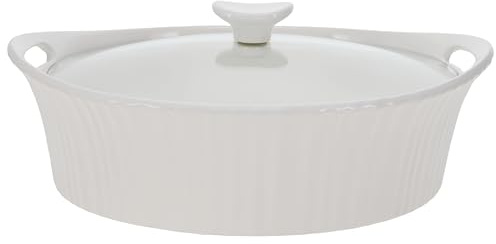 CorningWare French White 2.5-quart Oval Casserole with Glass Lid