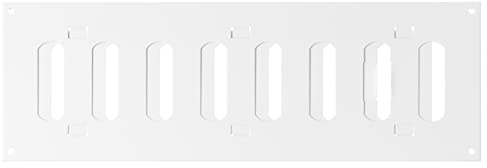 Steinberg14 vitt, 300 x 100 mm, ventilationsgaller av metall med låsbara lameller – rektangulärt
