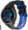 Miimall Cinturino per Garmin Forerunner 965 Smartwatch, resistente Band in Silicone Antigraffio, Materiale Flessibile Anti-Scivolo, Strap Sottile Orologio di Ricambio per Forerunner 965, Nero e Blu