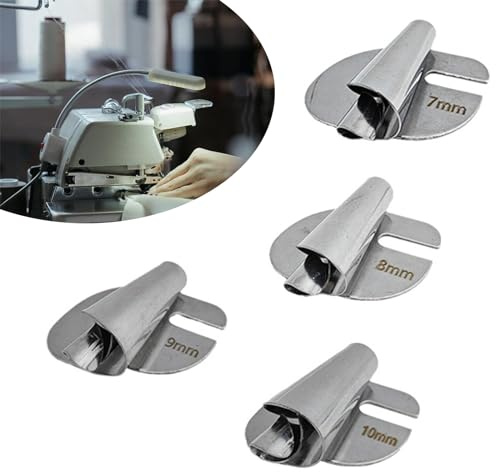 4 stycken sömnadsfötter för rullfållar, sömnadsrullad hammarfot, mångsidig sömnadsfot, rullad hämmer foot sewing machine universal 7–10 mm, metall bred rullfåll tryckfot för hemmabruk kommersiell