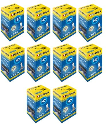 DIAMAX E2013L - Lampadina a incandescenza H7 per auto, 12 V, 55 W, PX26d, confezione da 10