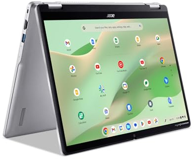 Acer Chromebook Spin 314 CP314-2HN-P3AR - Computer portatile convertibile | Processore Intel N200 | 14 WUXGA IPS Corning Gorilla Glass Touch Display | 4GB LPDDR5 | 64GB eMMC | Wi-Fi 6E | Webcam HD |