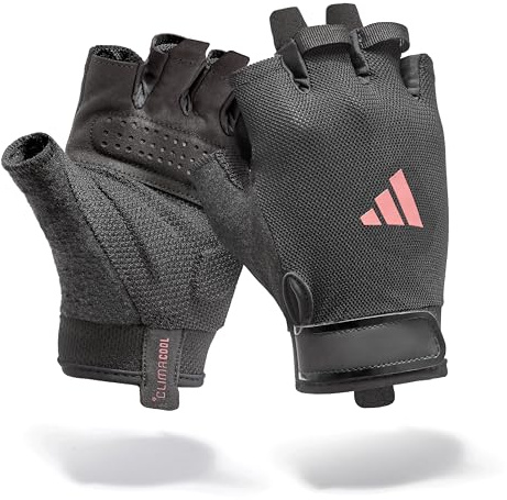 adidas Guanti da allenamento essenziali, tecnologia Aeroready che assorbe l'umidità, insieme a un palmo estremamente confortevole e resistente in finta pelle scamosciata