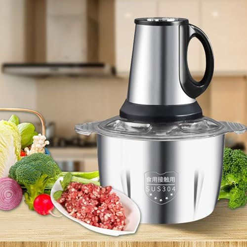 OZTYSGXM Cortador Verduras Cocina Alta Resistencia, Picadora Carne Eléctrica Práctico Procesador Alimentos Tres Velocidades con Mango Picadora Verduras Procesador Alimentos Multiusos,3L