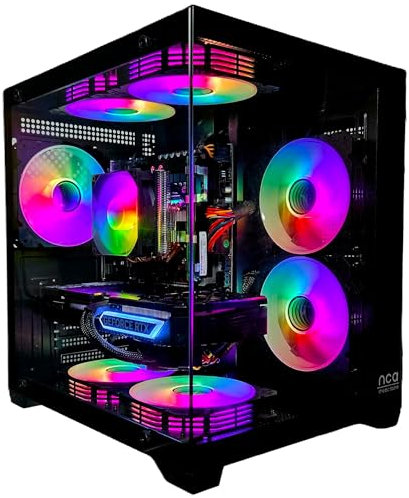 Gaming PC Phantom Black | NVIDIA RTX 3050 | SSD | Intel 10 Core | RGB Lüfter mit Fernbedienung | Luftkühlung | 700W | WLAN 5 | Windows 11 (128GB RAM 2TB SSD)