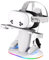 Ladestation für Meta Quest 2/3/3S/Quest Pro,Schnelllade-Dock mit RGB Beleuchtung für Controller, Ladedock mit USB C Schnellladung für VR Headset und Touch Controller (White)