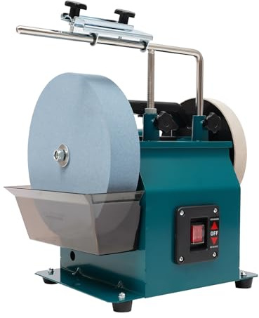 BQDRTMZ 10 Inch Wet Sharpening System 240W Knife Sharpening System 95RPM Wet Bench Grinder with Two Direction Multi Water Cooled Wet Stone Grinder for Knife, Chisel, Scissor