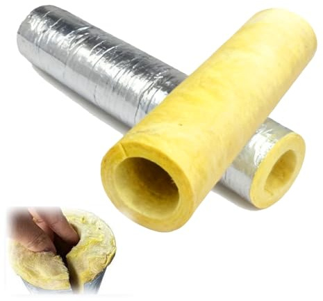 Aislamiento de Tuberias para Exterior, Tubo de Lana de Roca con Aluminio, 60 76 89 108 114 159 165 133 43 48 27 mm Aislante para Tubos de Estufa, Autoadhesiva Manguera(133.0mm x 50mm Thick)