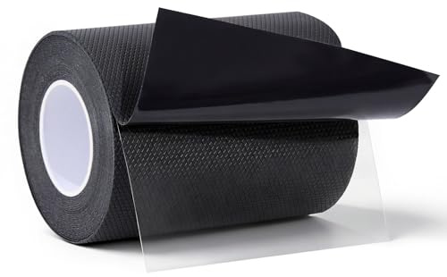 I-EASYDWW Ruban Antidérapant en Caoutchouc, Bande Grip Non Abrasive, Forte Adhérence, Résistant à l’Eau, Flexible et Facile à Couper pour Poignées, Outils et Équipements, 10 cm x 5 m, Noir