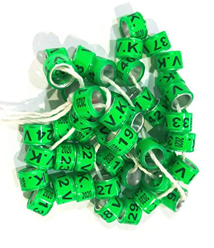 F-P 100 Pieces Customized Bands Racing Pigeon Ring Band Birds Leg Ring (9mm, Grass Green)