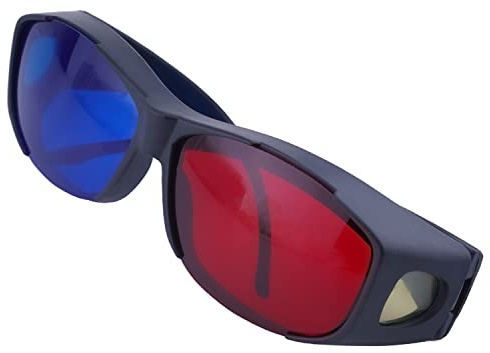 Othmro 1pc Red-Blue 3D Glasses, Cyan Anaglyph Glasses for TV Game DVD 3D Virtual Video
