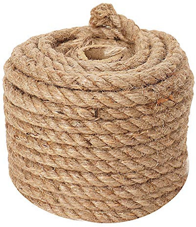 49 pies Cordones de Cuerda Natural de 16 Yardas - Hecho a Mano Adecuado para Manualidades Regalo Cordón de Embalaje Duradero de Navidad para Aplicaciones de jardinería - Diámetro de 8 mm