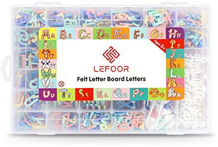 Letter Board Letters Only,850 PRE-Cut Characters (3/4 Inch,in 5 Colors) with Sorting Tray,Felt Letter Board Letters (Choice C)