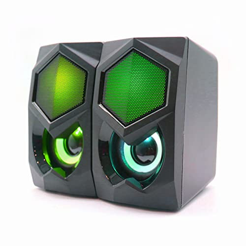 Ewent EW3524 Set Altoparlanti Casse Gaming RGB,12W Speaker USB Stereo 2.0 RGB Gaming, Casse Portatile per Notebook e PC, Illuminazione RGB