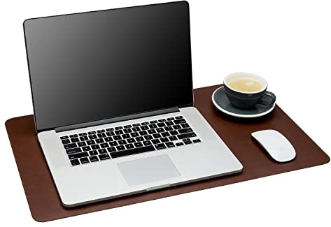 Gallaway Leather Sous-main de bureau, sous-main de bureau, taille moyenne 61 x 35,6 cm, marron foncé, tapis pour dessus de bureaux, prêt à offrir en cuir synthétique, (DeskPad-BR-MED)