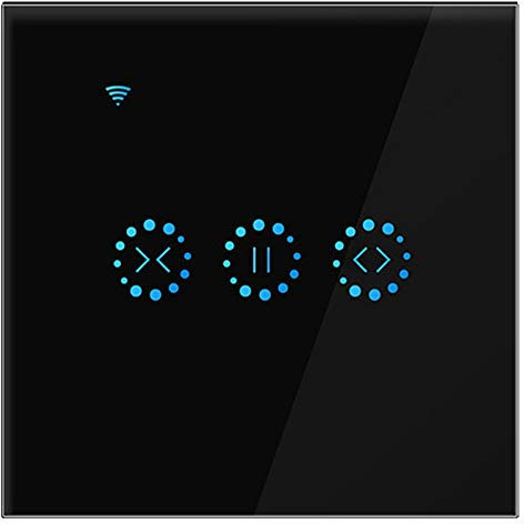 Hundnsney App Wifi Appuyez sur L'Interrupteur Interrupteur de Volet Roulant Stores Interrupteur à Rideau -Noir