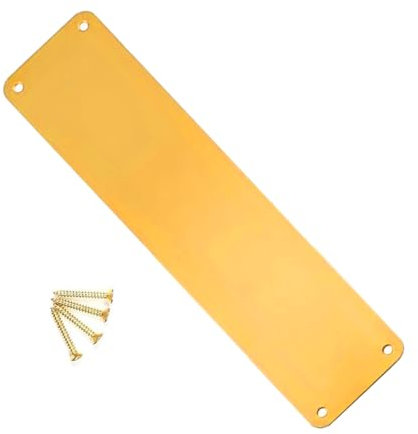 Placa de empuje para puerta de latón pulido estilo victoriano, placa de dedo de 300 mm x 75 mm para puertas interiores con tornillos