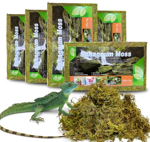 BNOSDM 26OZ Natural Sphagnum Moss for Reptiles,35QT Reptile Dried Live Moss Substrate for Terrarium Plants,Frogs Peat Mosses Bedding for Leopard Gecko,Tortoises,Snake,Lizards,Salamanders