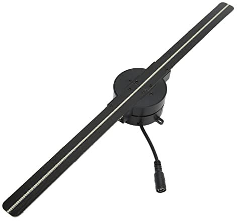 Ventilateur Hologramme 3D, Affichage Publicitaire Holographique 16,5 Pouces 2000x224 WiFi Projecteur 3D 2 Lames avec 224 Perles Lumineuses LED, pour Noël, Entreprise, Magasin,