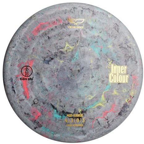Yikun Midrange Disc Golf Discs|Pro Worlds 2025 Limited Edition|Overstable Mid-Range Discs Golf 170-176g| Technical Approach Disc for Wooded Courses in Premium Plastic（Grey）