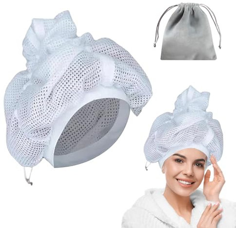 Net Plopping Cap zum Trocknen von lockigem Haar, Net Plopping Cap für Lockiges Haar, wiederverwendbare Haarhaube für lockiges Haar zum Wickeln und Trocknen von lockigem Haar für Frauen & Mädchen