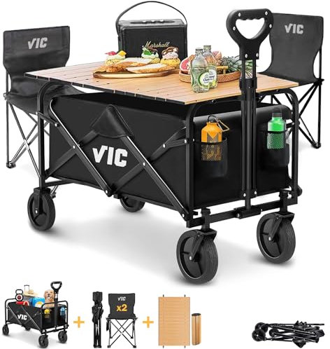 VIC Strandwagen + Klapptisch + 2 x Klappstühle, V8