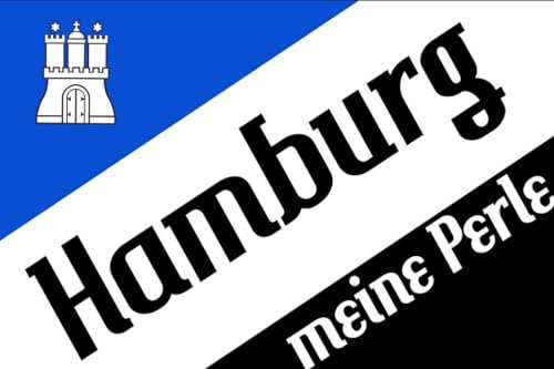 Flagge Hamburg Meine Perle Fahne 90x150 cm Fahnen Gartenflagge Deko Sonderposten B-Ware
