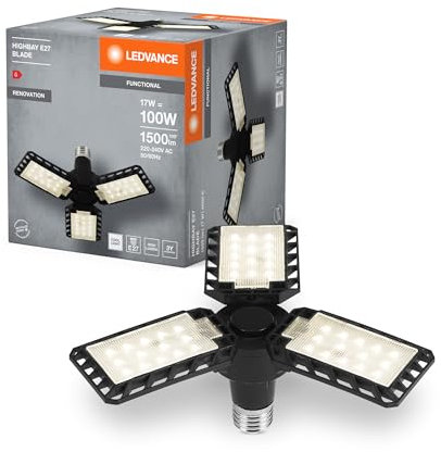 LEDVANCE LED FLOODLIGHT HIGHBAY E27 18W BK, ideal für Renovierungsarbeit