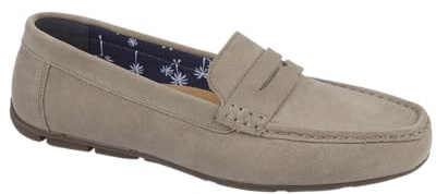Charles Southwell - Men's Suede Loafer with Saddle Trim Sizes 7-12 (Latte, UK Footwear Size System, Adult, Men, Numeric, Medium, 10)