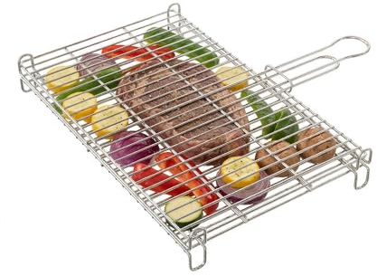 Amig - Griglia per Barbecue - 65 x 40 cm - Realizzata in Acciaio Resistente alla Corrosione - Cottura Uniforme Ideale per Arrostire Carne e Verdure - MOD. AM26