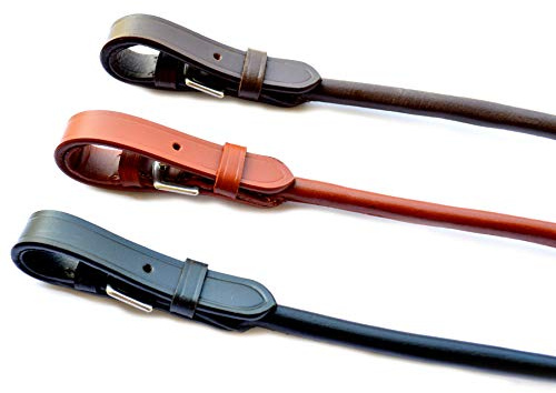 Sie English Saddle Grab Straps Black/Chestnut/Dark Brown Leather (Dark Brown)
