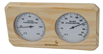 Sauna Thermometer + Hygrometer im Holzrahmen