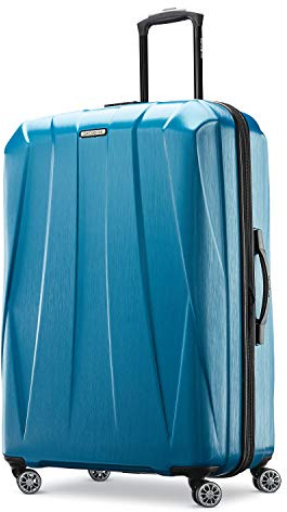 Samsonite Centric 2 Hardside Expandable Luggage with Spinner Wheels, Caribbean Blue, Checked-Medium 24-Inch