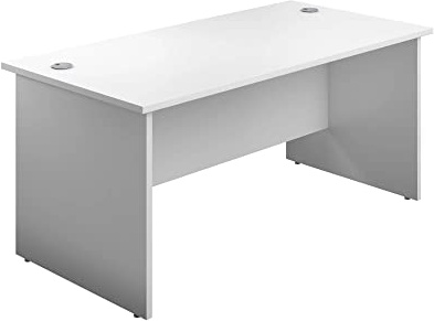 Office Hippo Panel Desk with 2 Mobile Storage Including Filing Drawer, A4, Foolscap, White, 140 x 80 x 73 cm