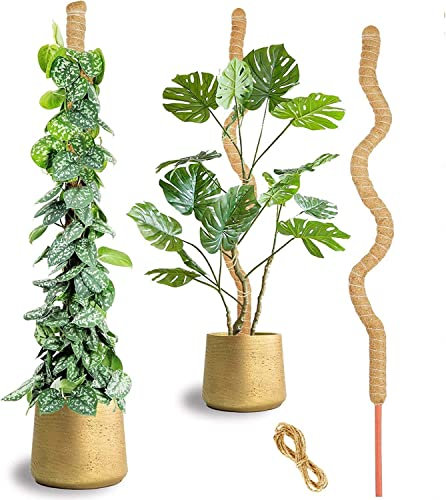 TsLolly Long Moss Pole, 45 Moss Pole for Monstera Cheese Plant, Coco Coir Poles Moss Stick for Climbing Plants, Plant Supports for Plants Indoor Bendable Growth