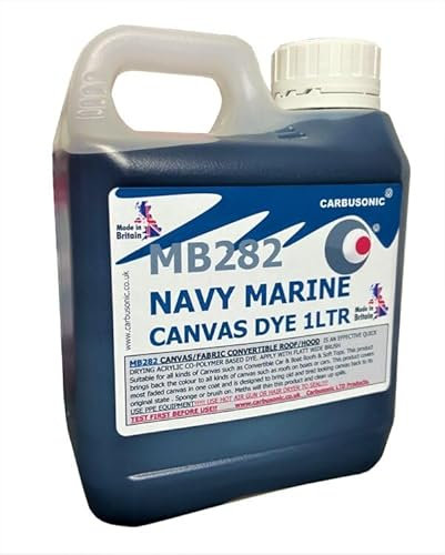 Carbusonic convertible roof dye Dark Blue soft top hood canvas restorer, restores colour to fabrics. Change the colour of convertible roofs and soft tops. 1 LITRE