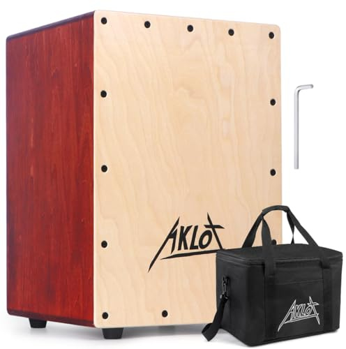AKLOT 12 Cajon Box Drum Wooden Percussion Box with Internal Adjustable Snares Betula Wood