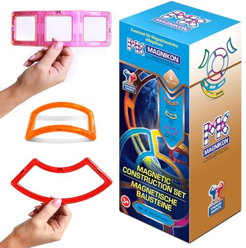 MAGNIKON Magnetische Bausteine Bogen, Super Kreissektoren - Kinderspiele ab 3 Jahre, Zusatzset Magnetspiel Magnetbausteine, Magnete Kinder Spiel, Magnetic Building Blocks, Magnetsteine Magnetspielzeug