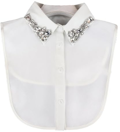 DNLKWGO Elegante collare finto staccabile con strass Peter Pan, collare finto collare per donne e ragazze
