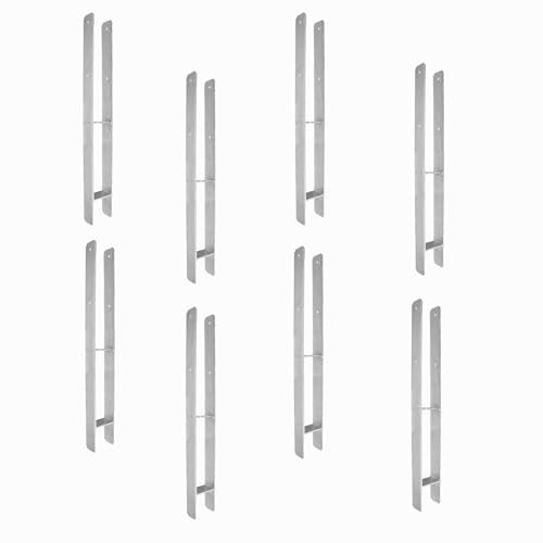 8 H-Pfostenträger feuerverzinkt, extra lang, 6 mm / 800 mm für 90 mm Pfosten